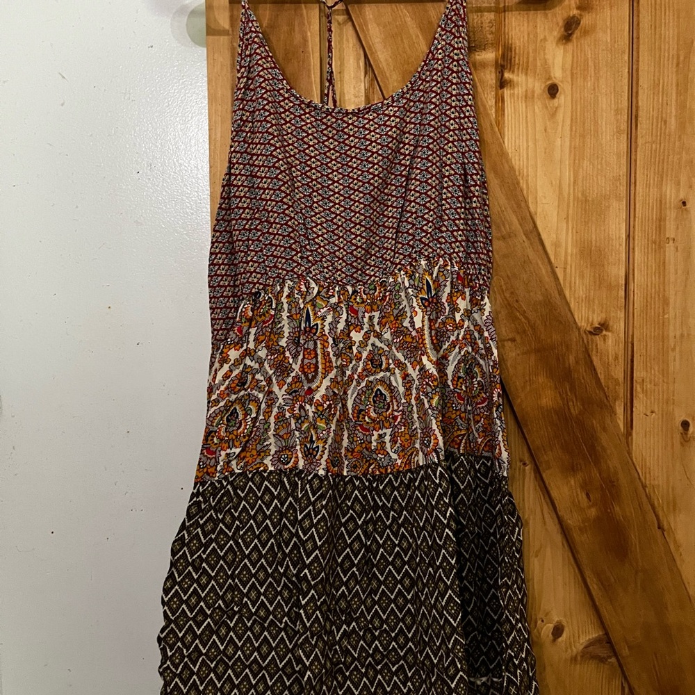 Umgee Red and Cream Patterned Dress